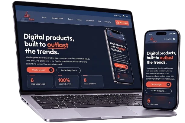 Laravel Byte responsive web and mobile application design